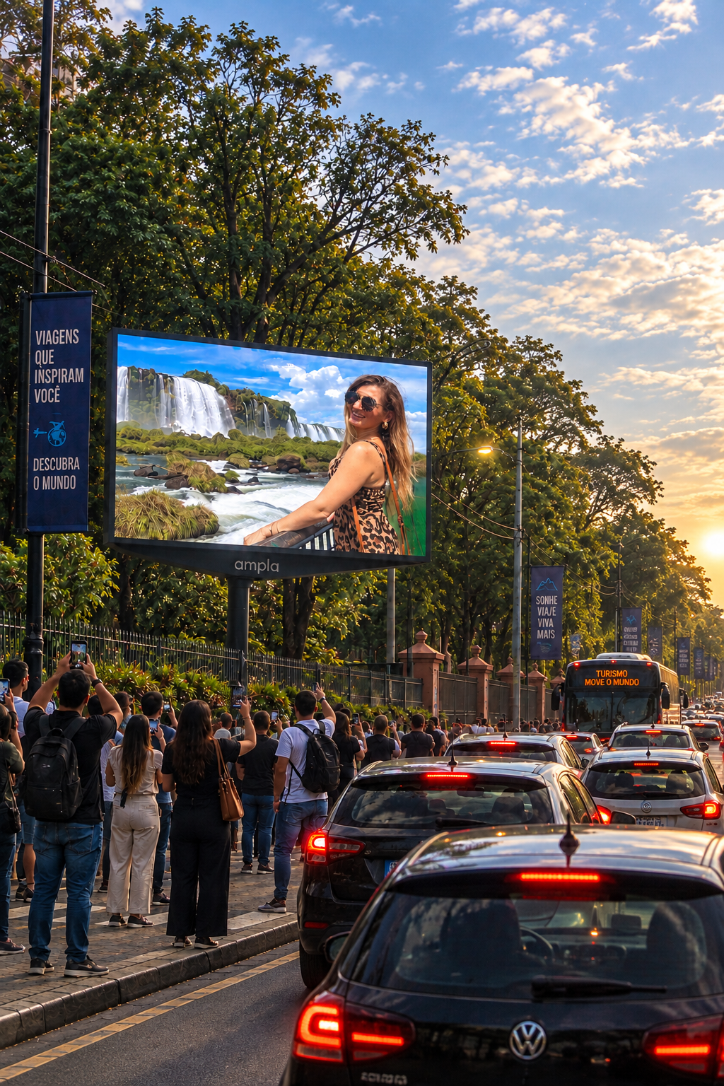 Foto no LED das Cataratas